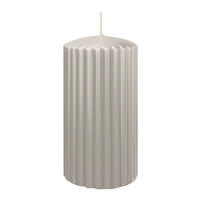 RILLEN KERZEN Zinn 150 x Ø 80 mm, 4 Stück - Hellgrau, Paraffin (8/15/15cm) - Wiedemann Kerzen
