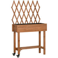HOCHBEET, Braun, Tannenholz - Braun, Holz (29/130/79cm) - Outsunny