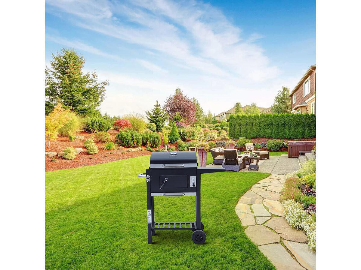 HOLZKOHLENGRILL vicomte Schwarz - Schwarz, Metall (46/123/92.5cm) - Habitat Garten