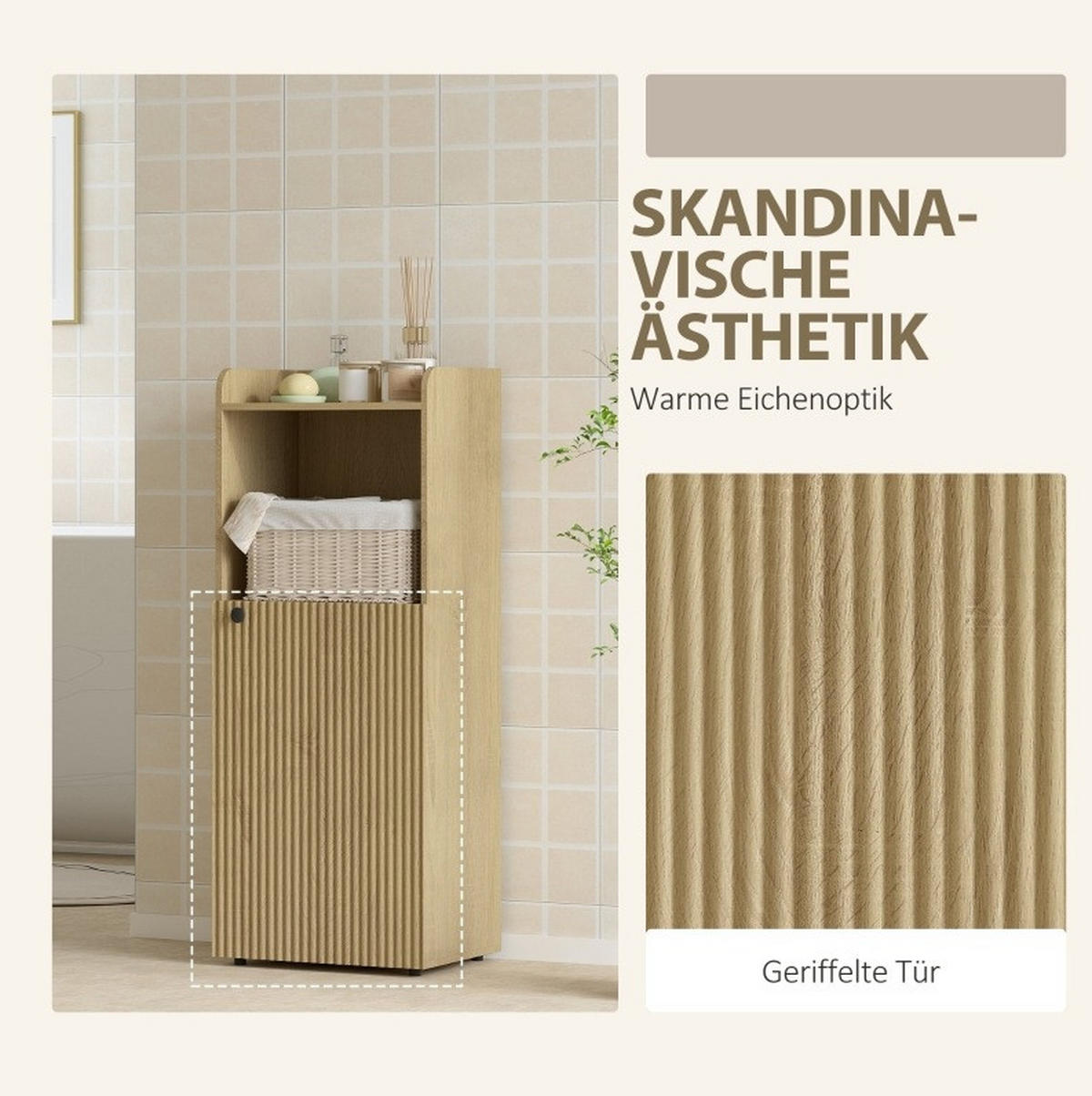 MIDISCHRANK 40/31/104 cm aus Holzwerkstoff mit verstellbarem Einlegeboden Eichenfarben - Eichefarben, Holzwerkstoff (40/104/31cm) - Modenvie