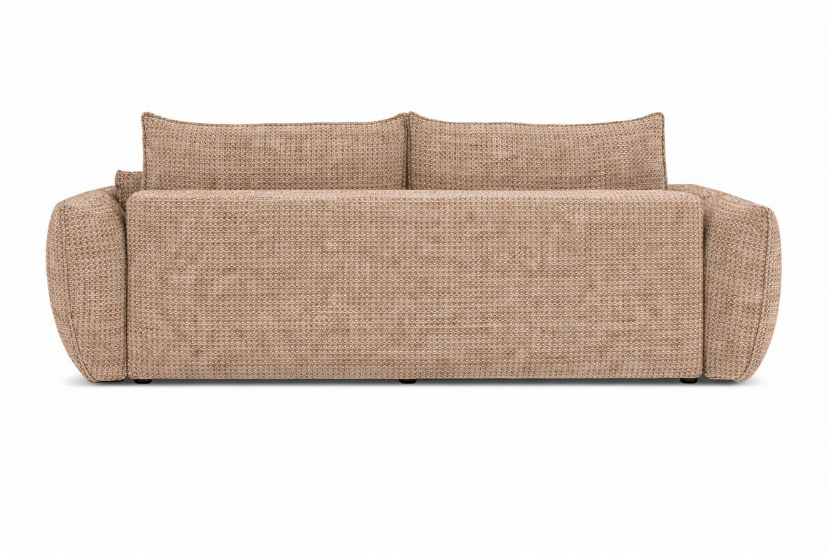SOFA Mit Schlaffunktion Und Bettkasten, Chenille-Stoff Artico, Beige, Zephira - Beige, Holz (238/87/102cm) - Kaiser Möbel