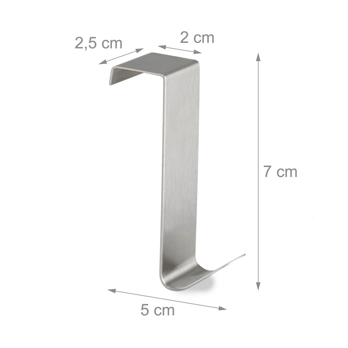 TÜRHAKEN Silber 10er-Set Edelstahl S-Form - Silberfarben, Metall (2.5/7/5cm) - Relaxdays