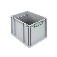 HÄNGEREGISTERBOX NextGen, HxBxT 32x30x40cm, 30 Liter, Griffe grün geschlossen, Grau - Grau, Kunststoff (30/32/40cm) - PROREGAL