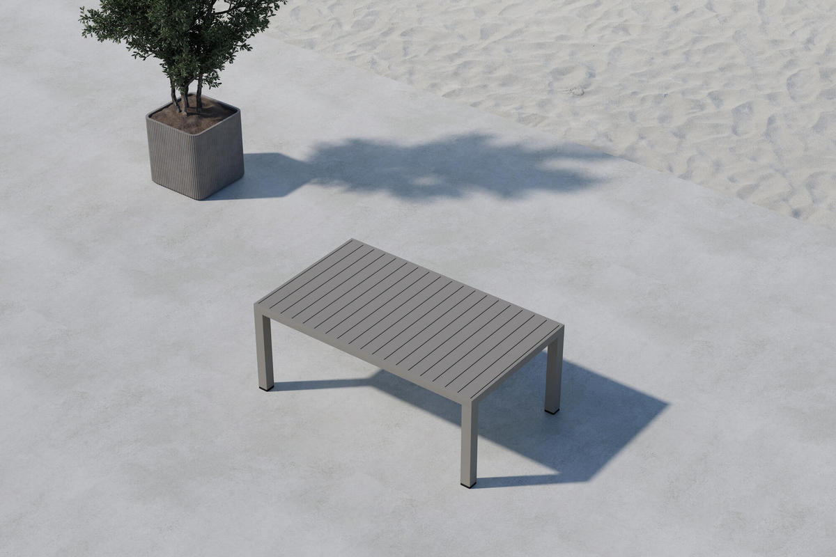 GARTENCOUCHTISCH COPACABANA Grau 70x120x45 cm - Grau, Metall (120/70/45cm) - FURNLUX