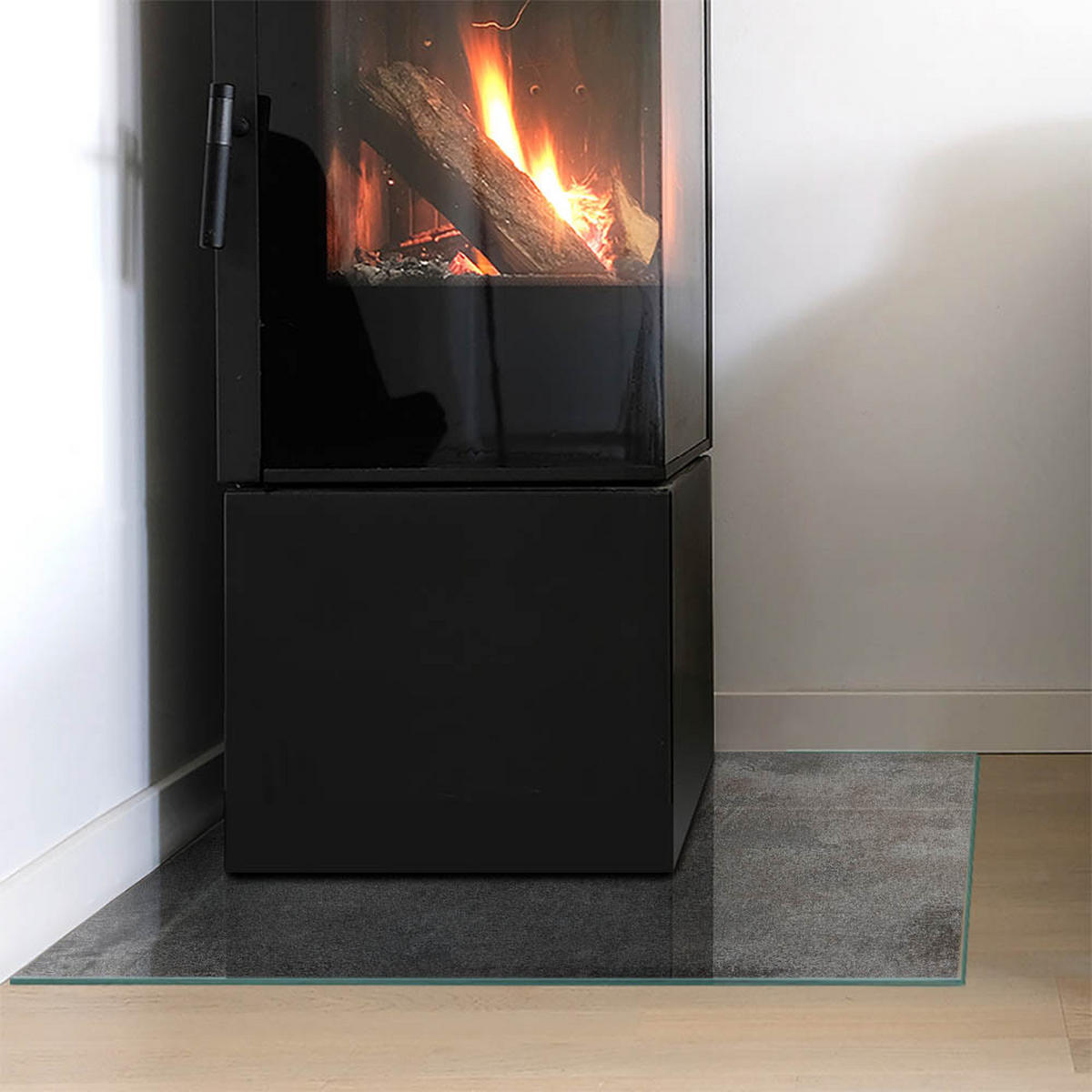 GLASPLATTE für Kamin 60x60 cm - Grau, Glas (60/60/0.4cm) - TULUP