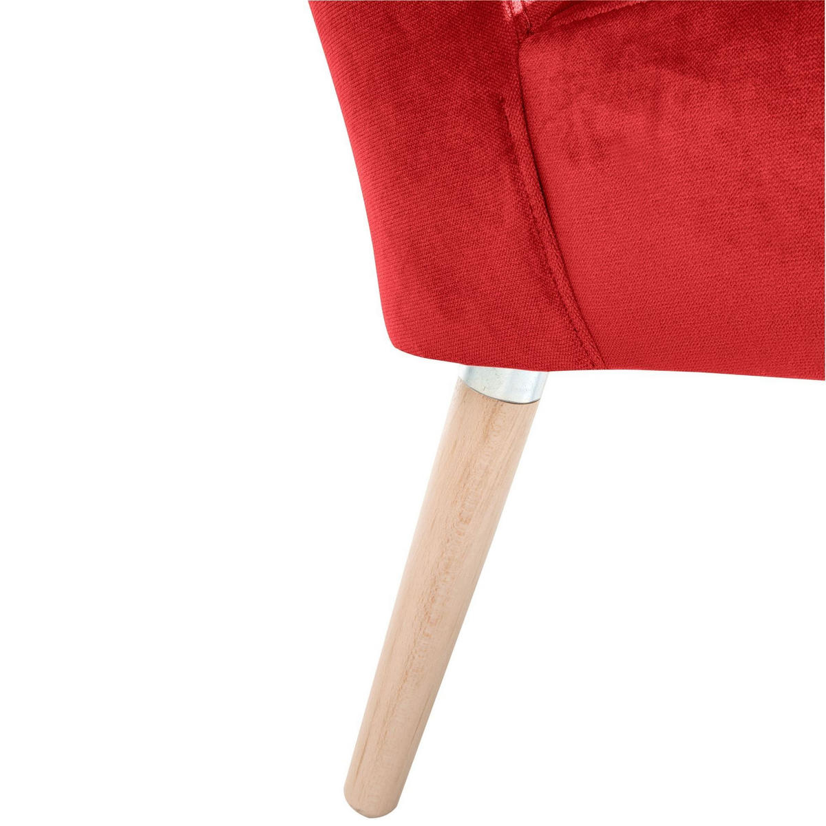 SESSEL Kassi Bezug Samtvelours Buche natur / rot - Rot, Kunststoff (69/80/68cm) - 58aufmkessel