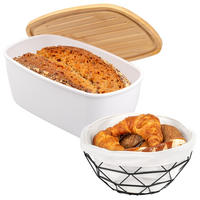 BROTAUFBEWAHRUNGS-SET 2tlg., Kunststoff, Metall, weiß - Weiß, Kunststoff (37/13.5/22.5cm) - eluno