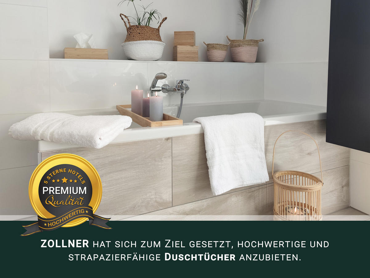 DUSCHTÜCHER, 2er-Set, 70x140 cm, 100% Baumwolle, Weiß - Weiß, Textil (70/140cm) - Zollner