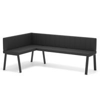 ECKBANK links MONO Y Kunstleder gesteppt, 128/168 cm Schwarz - Schwarz, Kunststoff/Textil (128/168cm) - Idohome