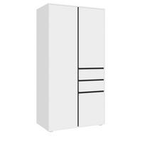 KLEIDERSCHRANK weiß, grau 100 x 194 cm, Drehtürenschrank 3-türig - Anthrazit/Silberfarben, Holzwerkstoff/Kunststoff (100/194/56cm) - Inn.Furn