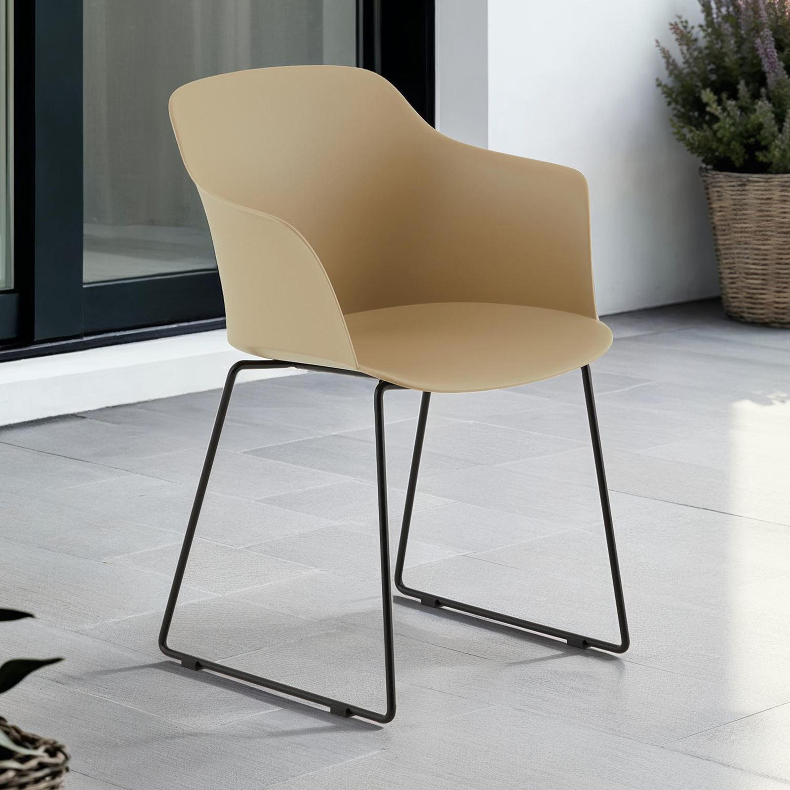 GARTENSTÜHLE FORO 4ER-SET - Beige, Textil (58/82/52cm) - IDIMEX