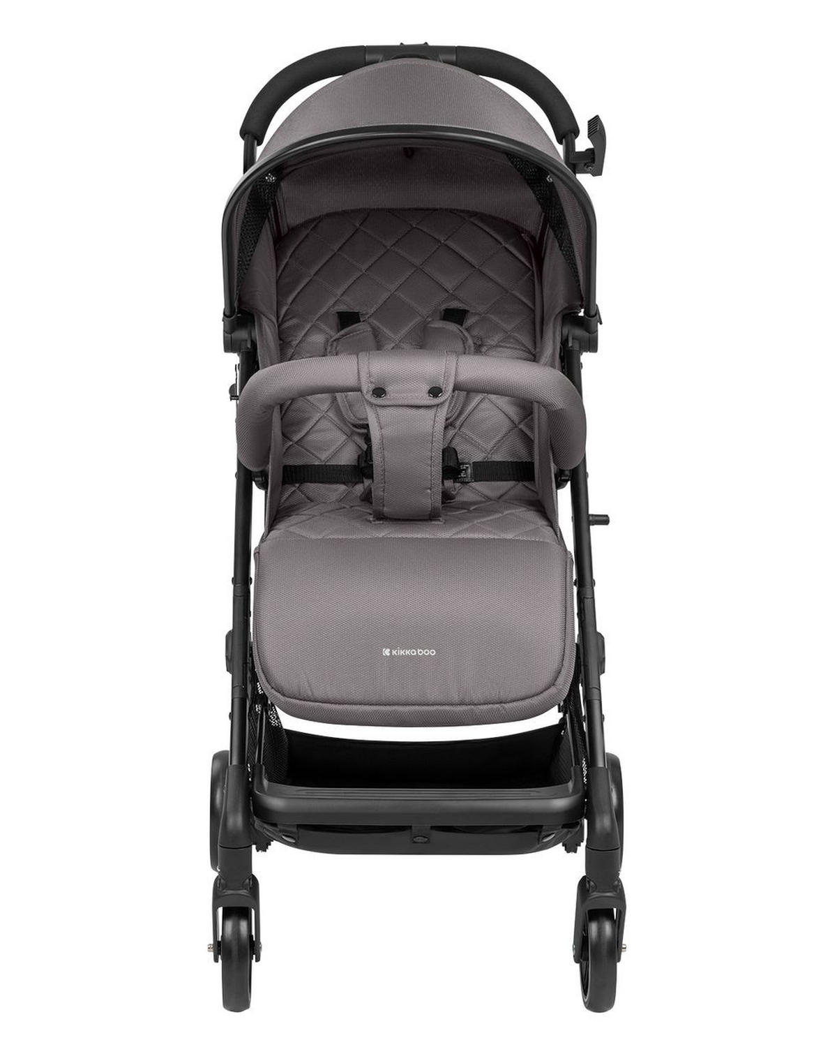 KINDERWAGEN Miley mit Fußsack grau dunkelgrau Fußstütze verstellbar, klappbar, Korb - Grau, Metall (64/52/100cm) - Kikka boo
