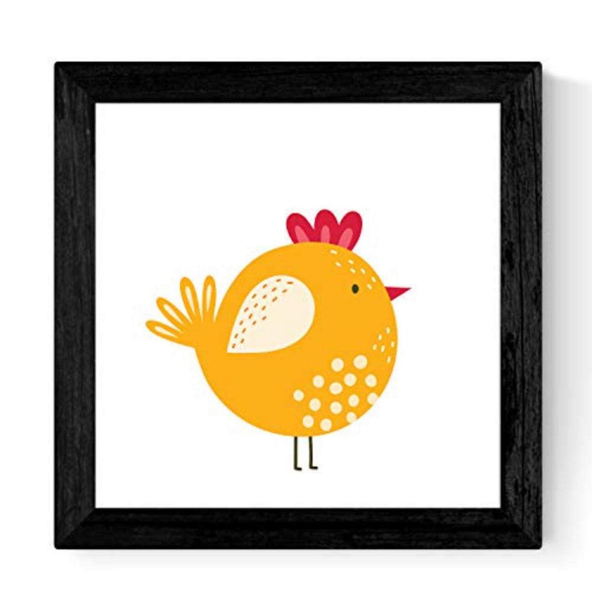 POSTER Set mit 4 Hühnern in Nordic Scandinavian Stil 20x20cm Rahmenlos - Klar, Papier (20/3cm) - Nacnic