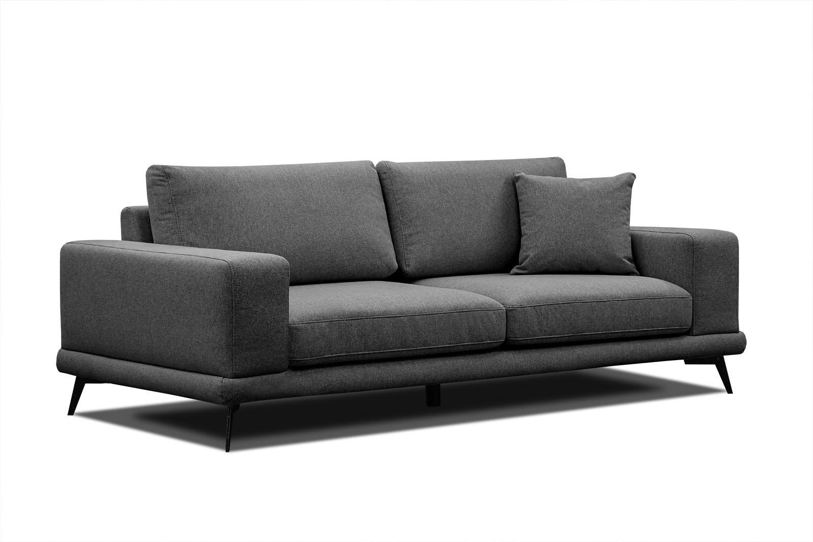 SOFA MEDIOLANE 3-Sitzer, schwarz - Schwarz, Holzwerkstoff/Textil (233/87/96cm) - Courtois Laville