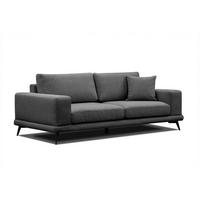 SOFA MEDIOLANE 3-Sitzer, schwarz - Schwarz, Holzwerkstoff/Textil (233/87/96cm) - Courtois Laville