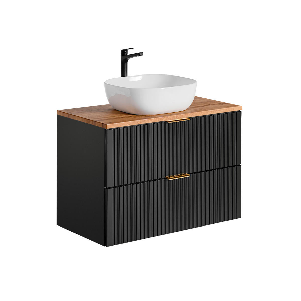 WASCHTISCH 80.6cm Adriel Schwarz - Schwarz, Holzwerkstoff (80.6/59/46cm) - Petits-meubles