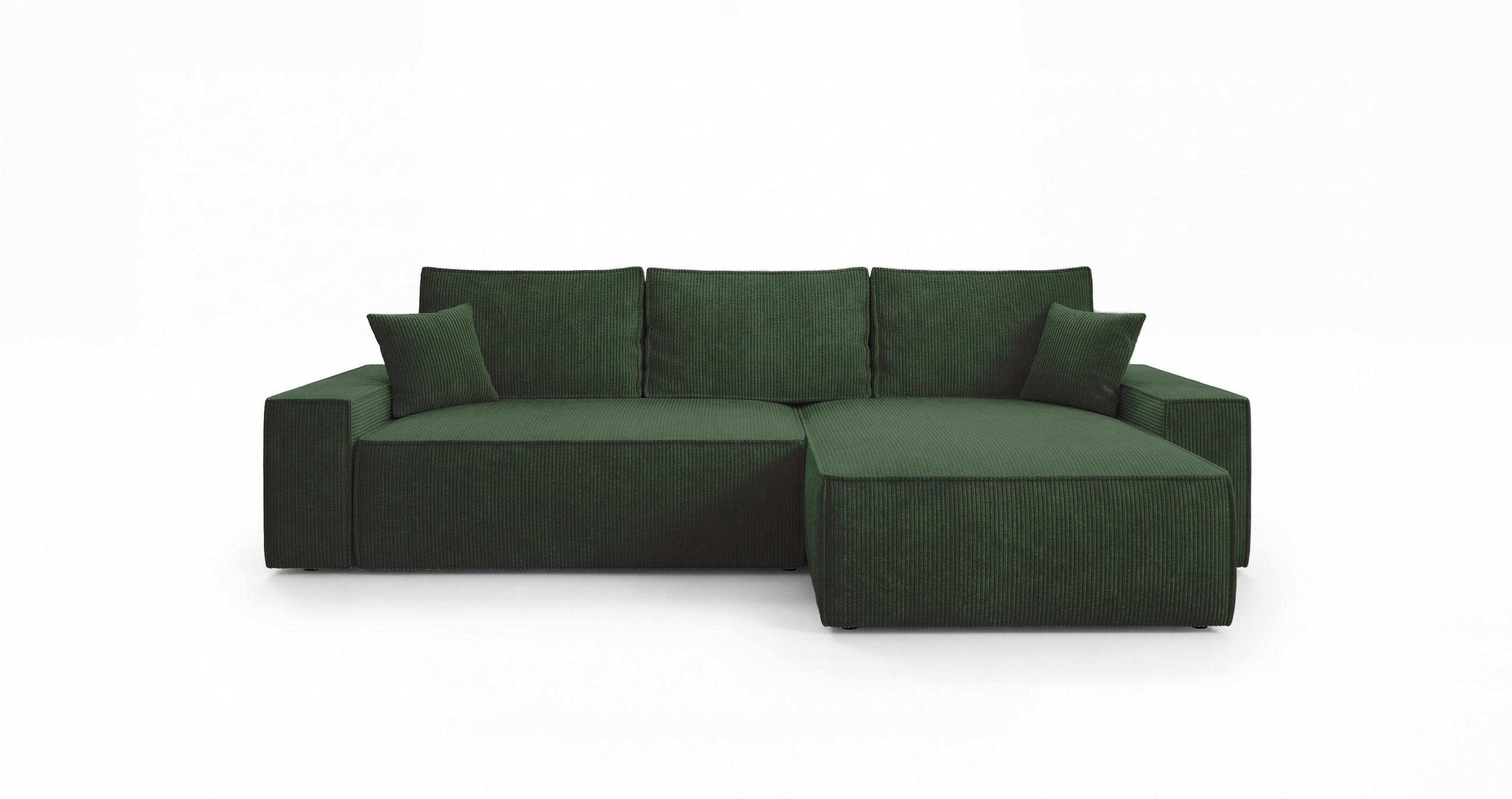 ECKSOFA California mit Schlaffunktion Grün Rechts - Grün, Textil (280/184cm) - Cornero