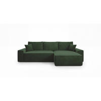 ECKSOFA California mit Schlaffunktion Grün Rechts - Grün, Textil (280/184cm) - Cornero