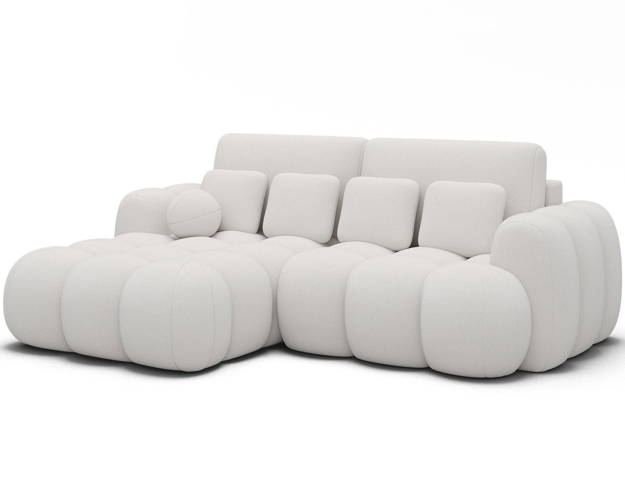 ECKSOFA COVELION L-Form – Schlaffunktion, Bettkasten, Wellenfederung, HR-Kaltschaum, inkl. Kissen, moderner Wohnkomfort - Weiß, Kunststoff (260/167cm) - Wohnideebilder