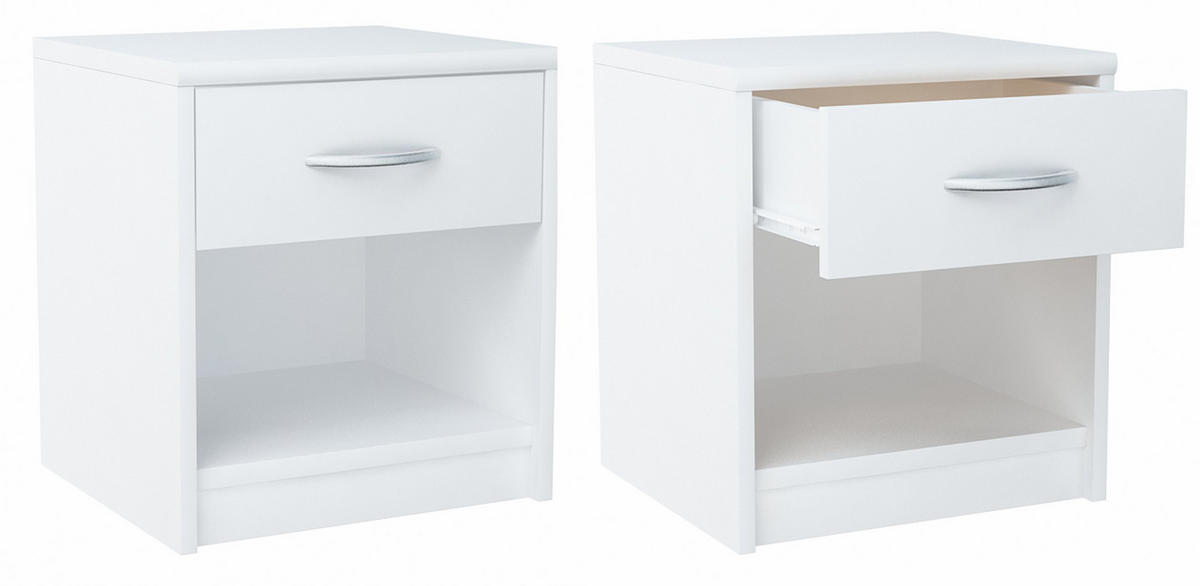 NACHTTISCH 1S Weiß 38,8/35/45 cm mit einem Schubladen - Weiß, Holzwerkstoff (38.8/45/35cm) - Matkam Möbel
