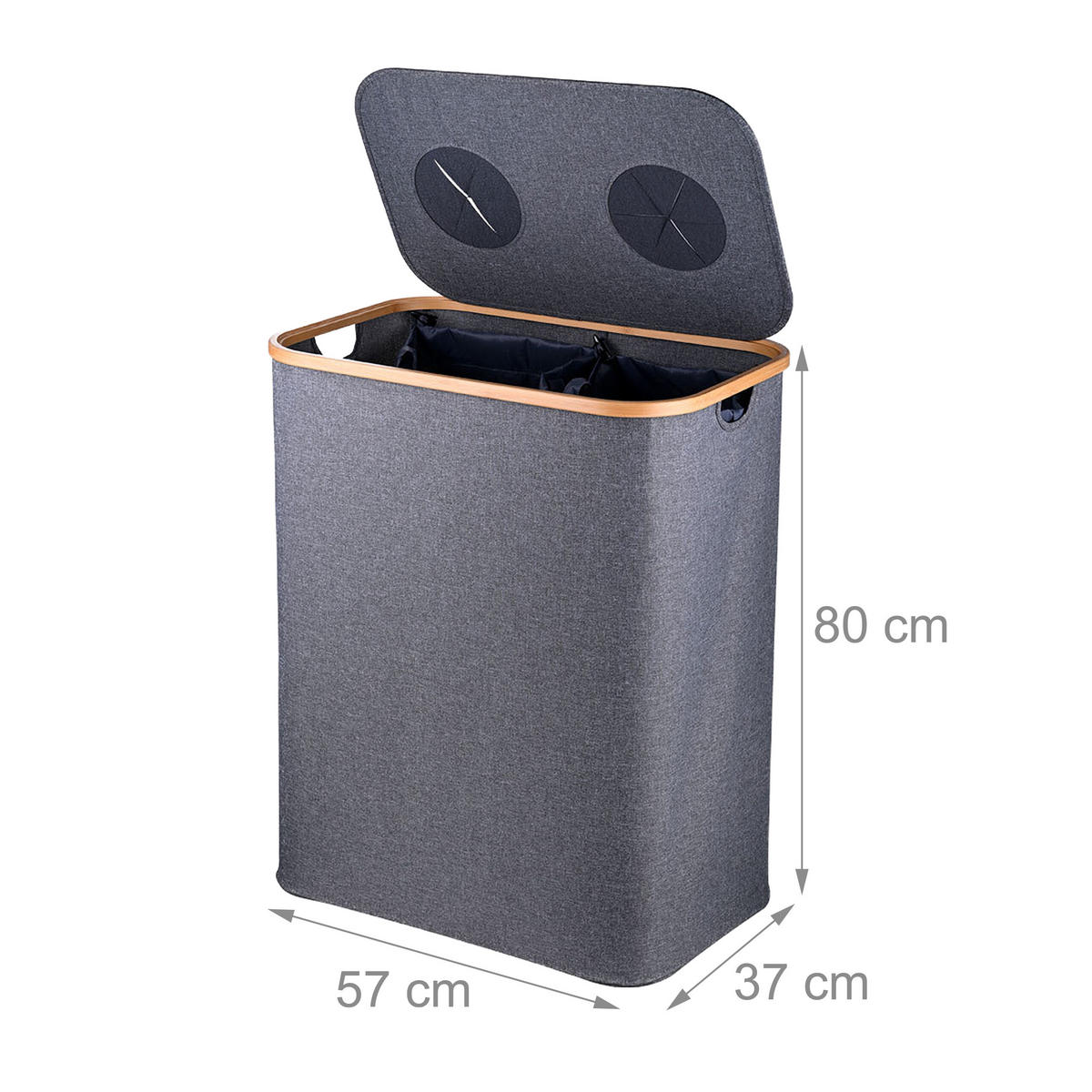 PFANDFLASCHEN-SAMMELBEHÄLTER - Grau, Holz/Kunststoff (57/80/37cm) - Relaxdays