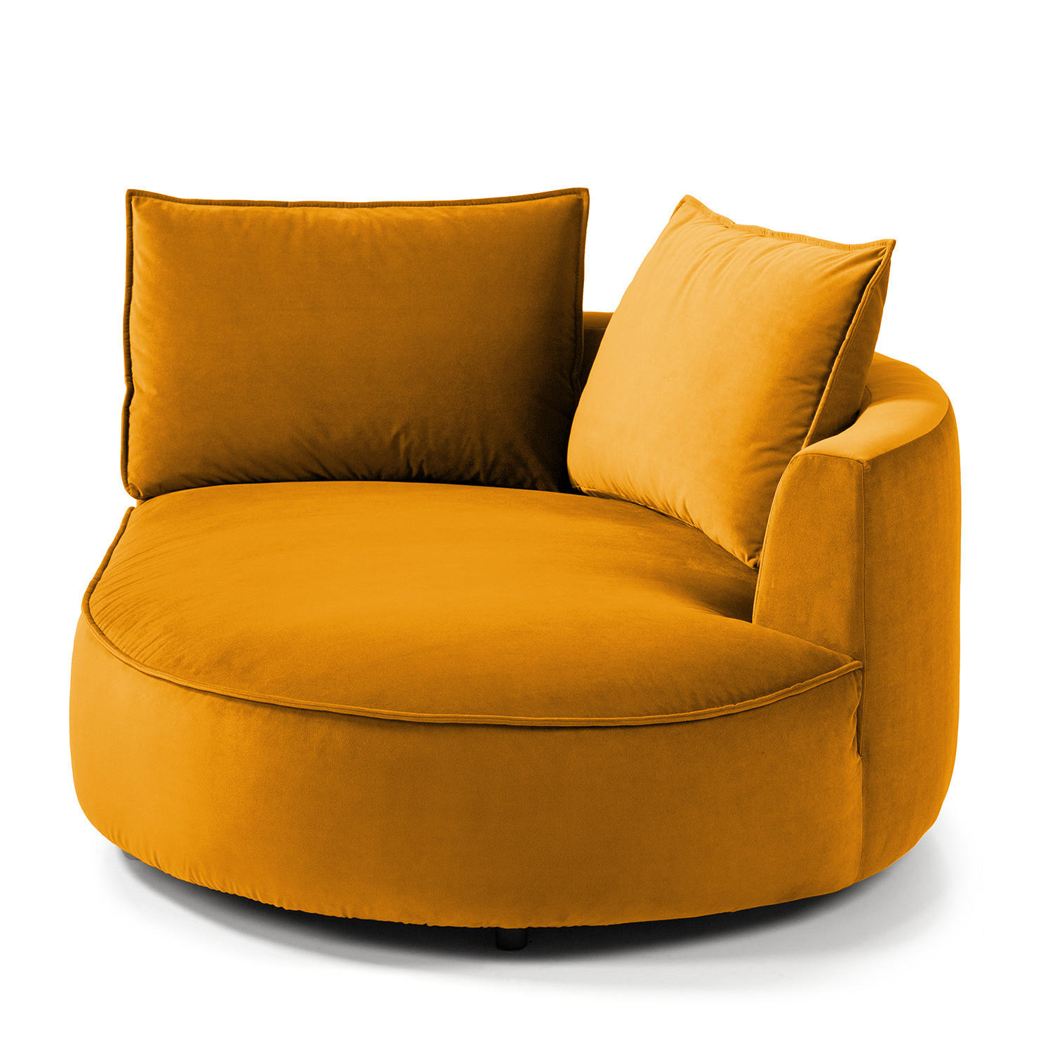 OTTOMANE - modular - Schwarz/Orange, Kunststoff/Textil (126/82/154cm) - home24