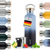TRINKFLASCHE Leni 1000 ml, inkl. Teesieb und Sportdeckel - Schwarz Hochglanz, Metall (1L) - Blumtal