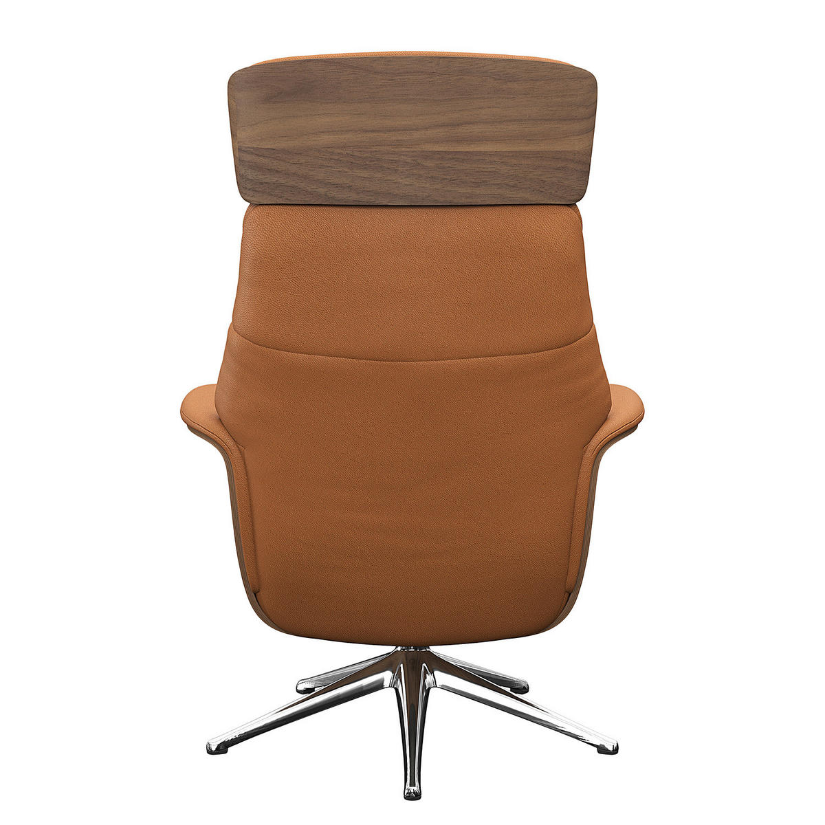 RELAXSESSEL - Echtleder - Chromfarben/Cognac, Leder/Metall (83/118/83cm) - home24