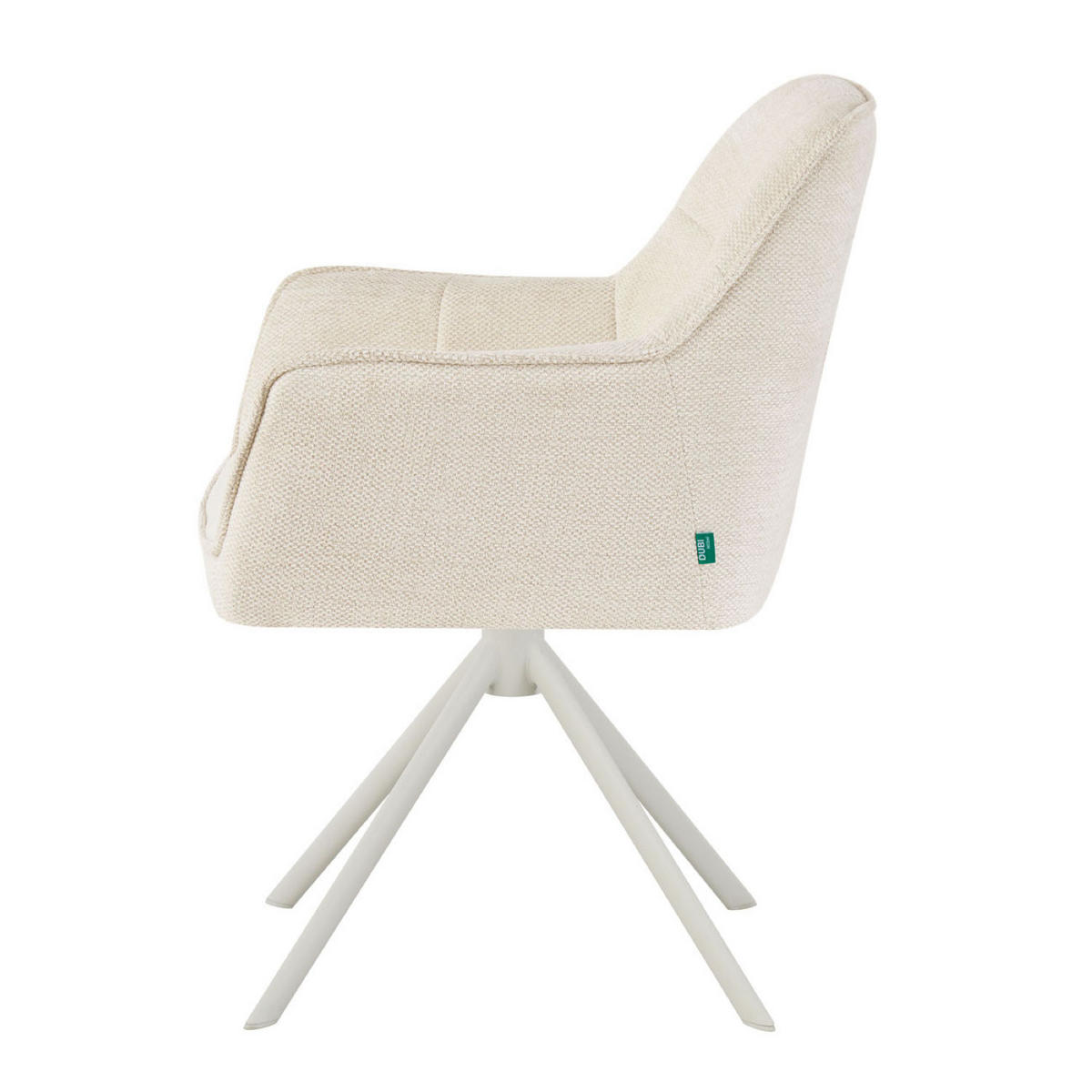 ESSZIMMERSTUHL THOMAS-DINA 2er-Set 360°drehbar - Creme/Weiß, Textil/Metall (61/83/62cm) - DUBI Möbel