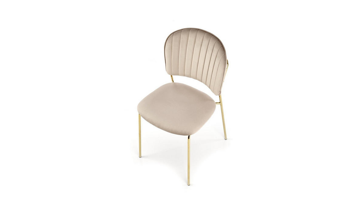POLSTERSTUHL GLORIA 47/56/85 cm Beige/Gold - Beige/Goldfarben, Textil/Metall (47/85/56cm) - Lookway