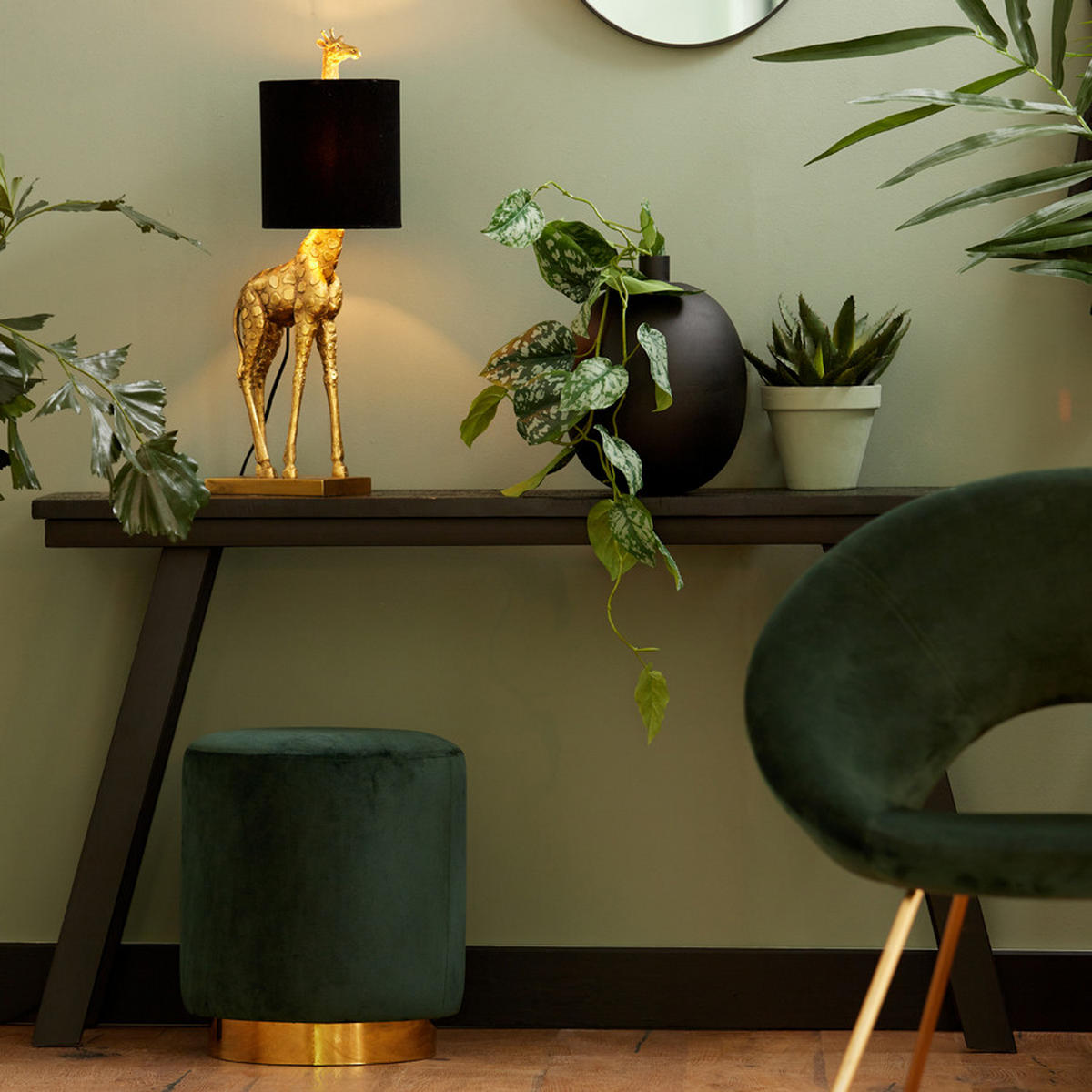 TISCHLAMPE Giraffe Bronze Ø26/61 cm - Bronzefarben, Kunststoff (26/16/61cm) - Light & Living