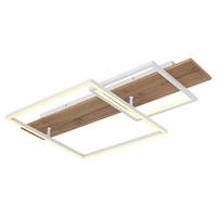 LED DECKENLEUCHTE Metall Holzoptik Braun matt - Braun, Metall (75/40/10cm) - Globo Lighting