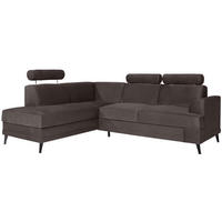 ECKSCHLAFSOFA Kordian links hellbraun - Hellbraun, Textil (250/200cm) - Beautysofa