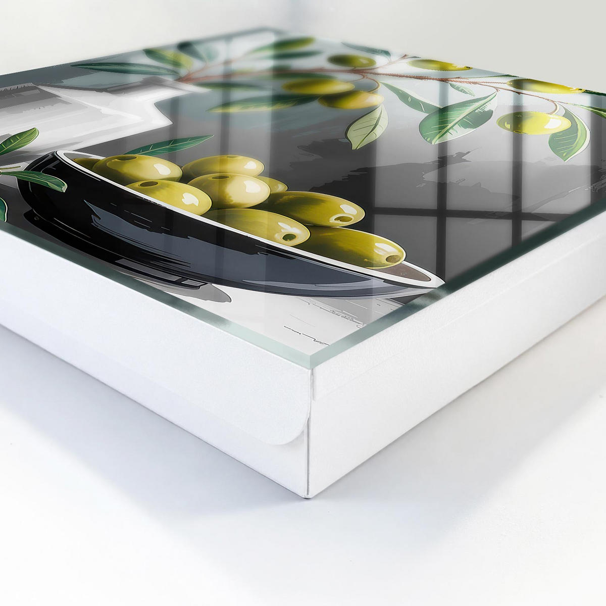 SCHLÜSSELBOX Weiß 30x30 cm – Türöffnung nach rechts - Grüne Olive - Grün, Metall (30/30/5cm) - TULUP