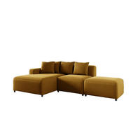 ECKSOFA Megan Xs In Stoff Salvador - Honig, Holzwerkstoff/Textil (304/165cm) - Fun Möbel