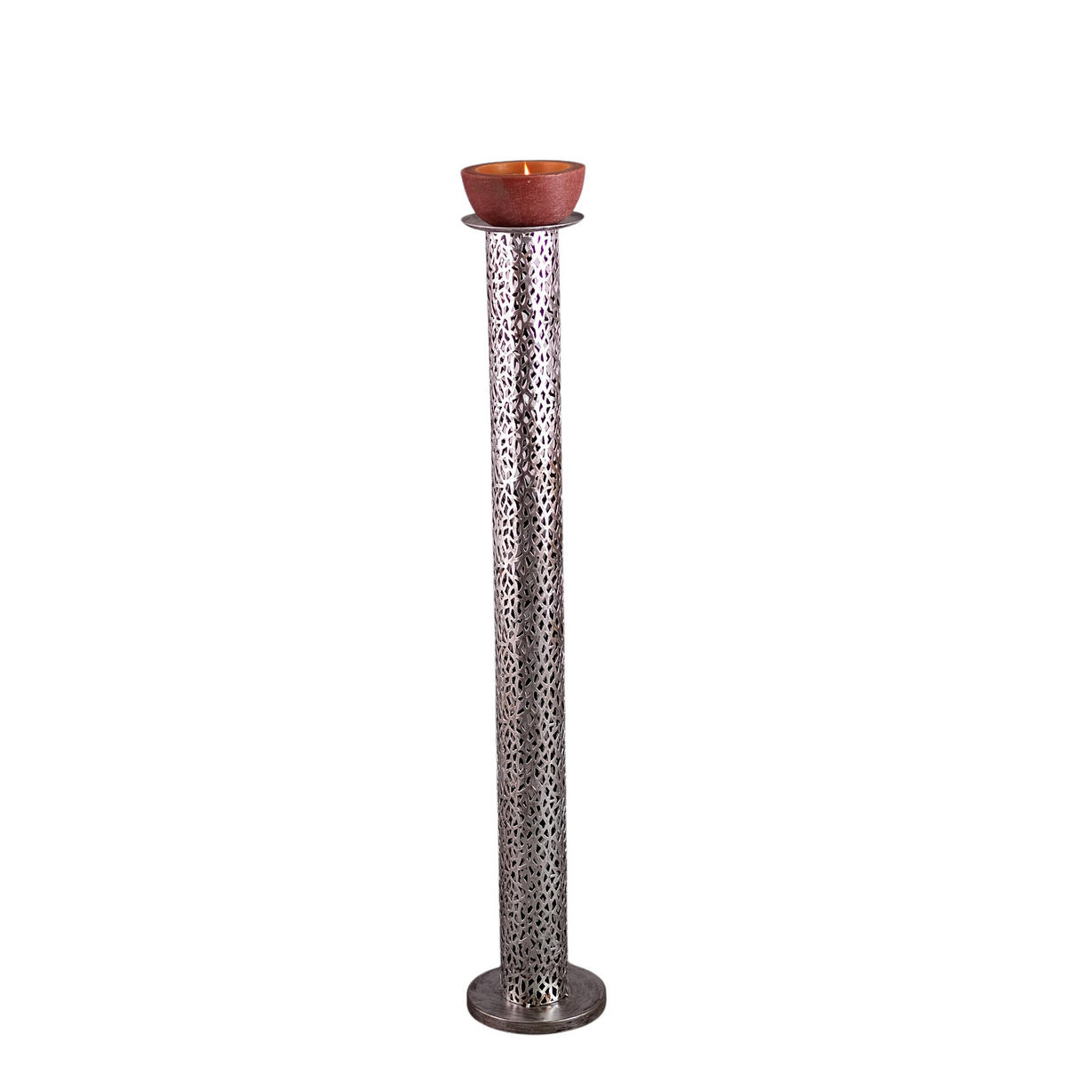 KERZENLEUCHTER ETERNAL 100 cm, Metall antik-silber - Silberfarben, Metall (15/100/15cm) - DESIGN DELIGHTS