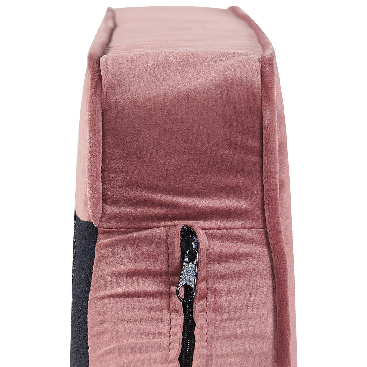 CHAISELONGUE Samtstoff rosa rechtsseitig Allier - Pink/Goldfarben, Textil (150/75/76cm) - Beliani