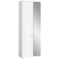 GARDEROBENSCHRANK SOLERO (B/H/T: ca. 68/193/37 cm) in Weiß/weiß hochglanz - Weiß, Holzwerkstoff (68/193/37cm)
