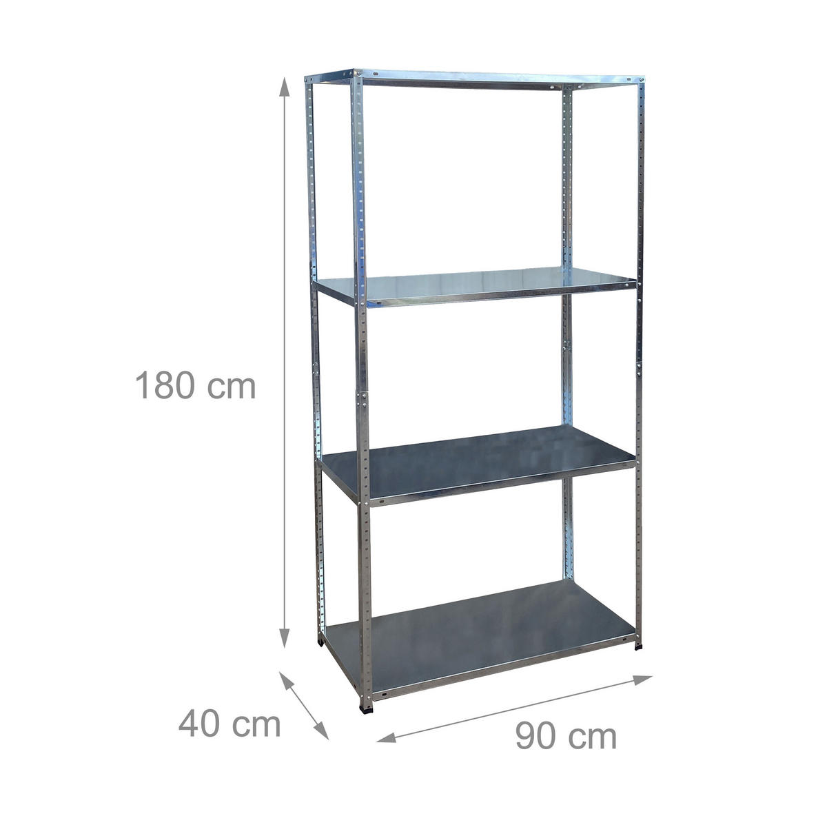 LAGERREGAL - Silberfarben, Kunststoff/Metall (90/180/40cm) - Relaxdays