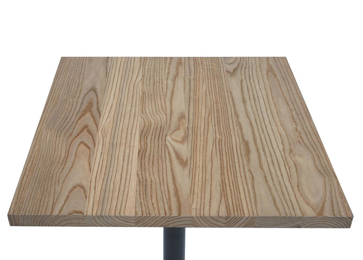 BISTROTISCH 75x70x70cm Industrial Gastro Metall Ulme Massivholz Hellbraun - Braun, Holz (70/70/75cm) - CHEFGASTRO