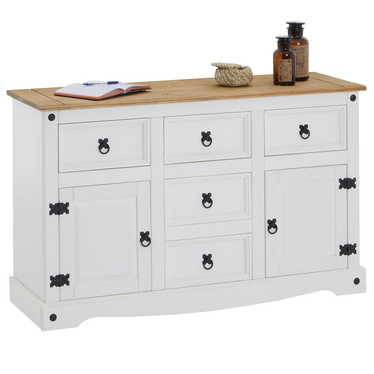 SIDEBOARD CAMPO - Weiß/Braun, Holz (125/76/40cm) - CARO-Möbel