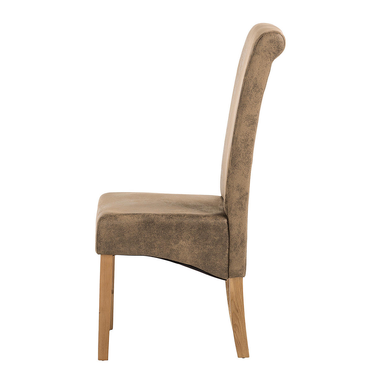 POLSTERSTUHL - Braun - Microfaser - Eiche - 47 x 108 x 64 cm - Braun, Holz/Textil (47/108/64cm) - home24