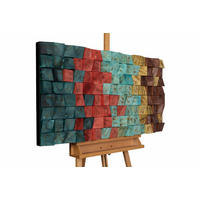 HOLZBILD Bunt 102/55 cm - Multicolor, Holz (6.5/55cm) - KUNSTLOFT