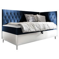 BOXBETT Filip Junior 3, Seite zum Öffnen des Bettkastens: Rechts - Blau/Weiß, Holz (100/200cm) - MIRJAN24