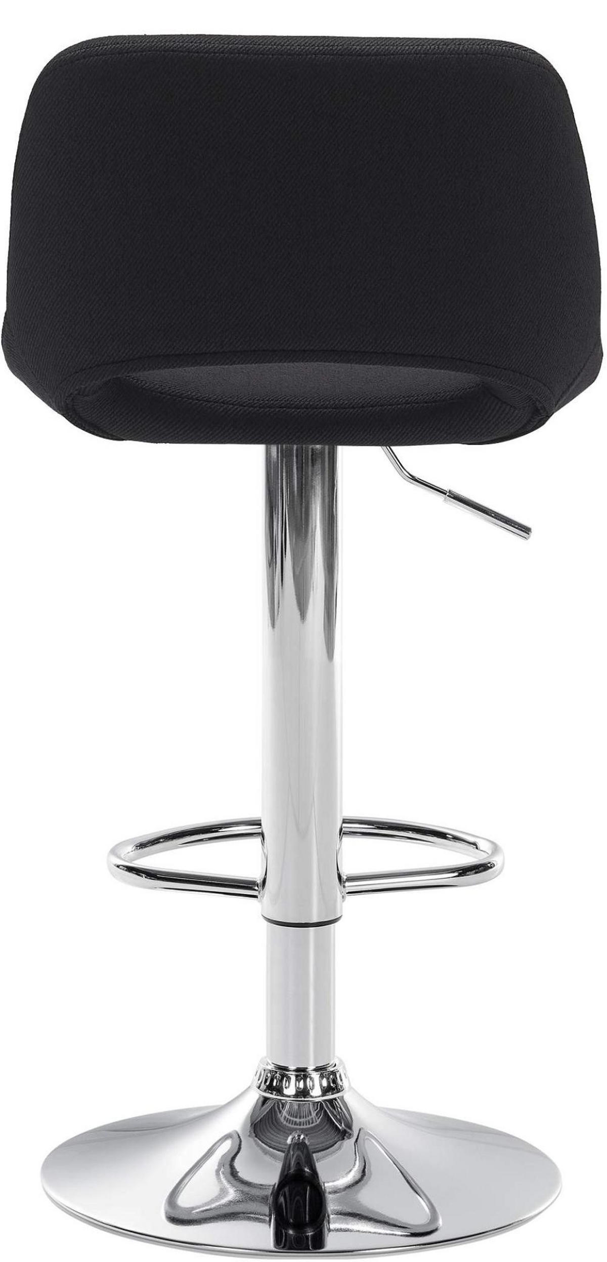 BARHOCKER 2er Set Stoff schwarz - Chromfarben/Schwarz, Textil/Metall (42/86/46cm) - CLP