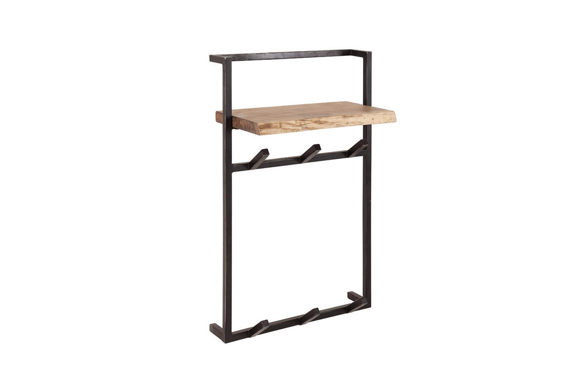GARDEROBE RAICA Schwarz Akazie - Schwarz, Metall (51/80/30cm) - KAWOLA