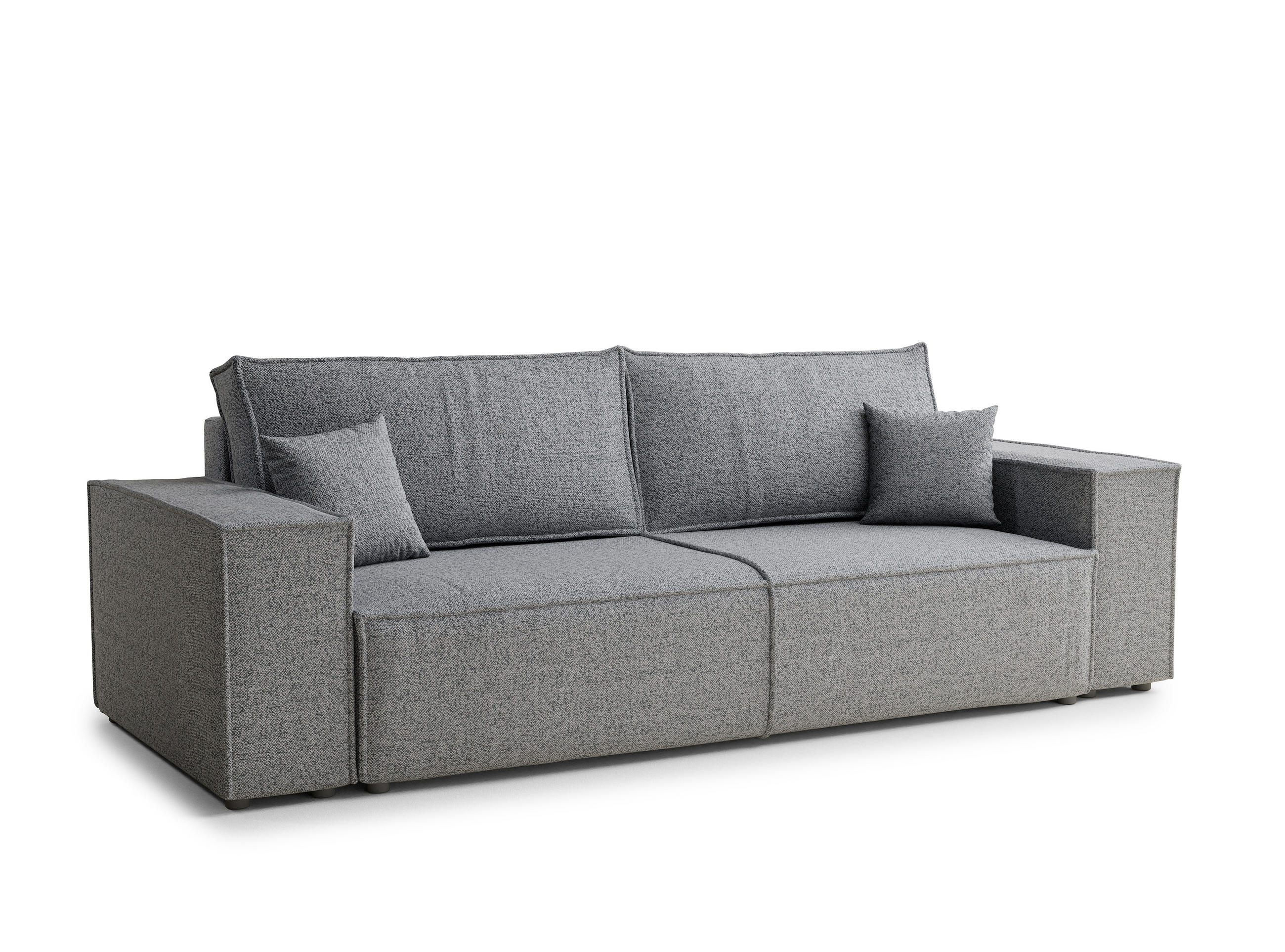 SOFA MIT SCHLAFFUNKTION Milos Grau Webstoff - Schwarz/Grau, Holz/Holzwerkstoff (255/70/105cm) - Maison de Reve