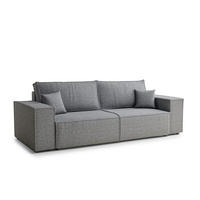SOFA MIT SCHLAFFUNKTION Milos Grau Webstoff - Schwarz/Grau, Holz/Holzwerkstoff (255/70/105cm) - Maison de Reve