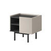 RECHTS Nachttisch auf Beinen Noel 50 Kaschmir/Schwarz - Kaschmir/Schwarz, Holzwerkstoff/Metall (53/50/42cm) - mzm24