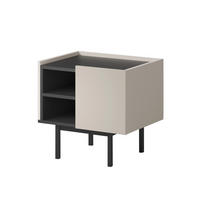 RECHTS Nachttisch auf Beinen Noel 50 Kaschmir/Schwarz - Kaschmir/Schwarz, Holzwerkstoff/Metall (53/50/42cm) - mzm24